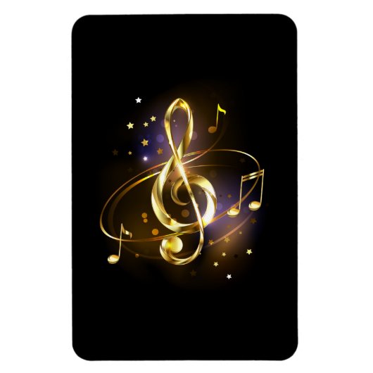 Magnet Flexible Clé de Sol en Or Musique (Vertical)