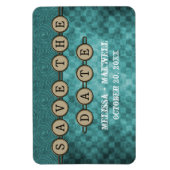 Magnet Flexible Clés Steampunk turquoises Enregistrer la date Flex (Vertical)