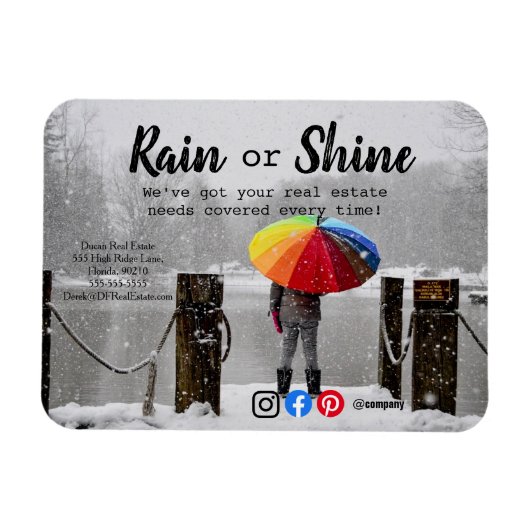 Magnet Flexible Clientèle pluie référencement immobilier marketing (Horizontal)