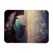 Magnet Flexible Cliffside Nuit Imaginaire Paysage Sci-Fi (Horizontal)
