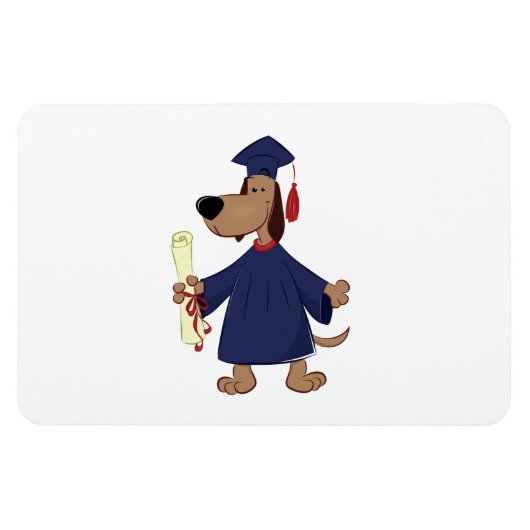Magnet Flexible Clipart de graduation de chien (Horizontal)