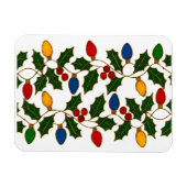 Magnet Flexible Cloisonne Art Christmas Lights and Holly (Horizontal)