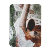 Magnet Flexible Closeup Impressionniste Peint Longhorn (Vertical)