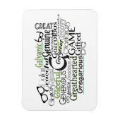 Magnet Flexible Cloud Word Adjectif commençant par la lettre G (Vertical)