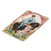 Magnet Flexible Clown Distribuant Des Fleurs À Une Femme À Cheval (Côté Gauche)