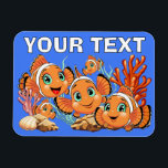Magnet Flexible Clown fish Cartoon cute Family Underwater<br><div class="desc">Cute and Joyful little Clownfish Cartoon Characters swimming together on underwater Coral Reef Background. Original Vector Illustration Copyright BluedarkArt.</div>