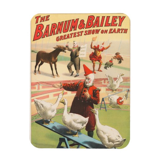 Magnet Flexible Clowns Avec Oies, Coqs Et Âne. (Vertical)