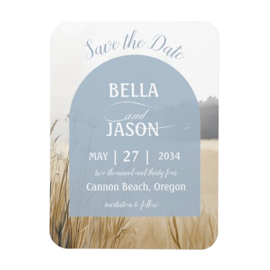Magnet Flexible Coastal Chic Wedding Enregistrer la date (Vertical)