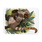 Magnet Flexible Coatamundi ou Coati noir blanc (Horizontal)