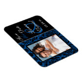 Magnet Flexible Cobalt Bleu et Noir Damas Enregistrer l'aimant Dat (Côté Droit)