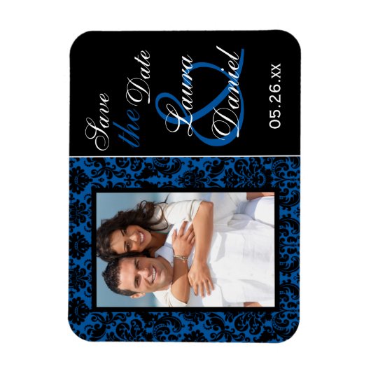 Magnet Flexible Cobalt Bleu et Noir Damas Enregistrer l'aimant Dat (Vertical)