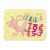 Magnet Flexible Cochon Drôle Ajouter L'âge Géant Gâteau D'annivers (Horizontal)