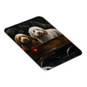 Magnet Flexible Cockapoo Traîneau enneigé Décoration de Noël (Côté Droit)