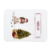 Magnet Flexible Cocker Brown Spaniel drôle Chien de Noël avec arbr (Horizontal)