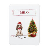 Magnet Flexible Cocker Brown Spaniel drôle Chien de Noël avec arbr (Vertical)