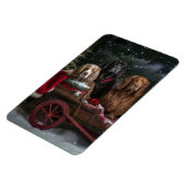 Magnet Flexible Cocker Spaniel Enneigé Luge Décor Noël (Côté Gauche)