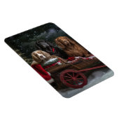 Magnet Flexible Cocker Spaniel Enneigé Luge Décor Noël (Côté Droit)