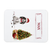Magnet Flexible Cocker Spaniel Funny Chien de Noël avec arbre (Horizontal)