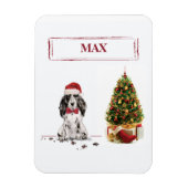 Magnet Flexible Cocker Spaniel Funny Chien de Noël avec arbre (Vertical)