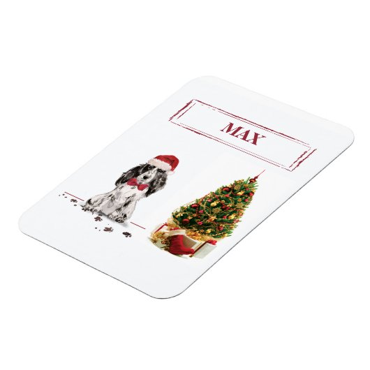 Magnet Flexible Cocker Spaniel Funny Chien de Noël avec arbre (Côté Gauche)