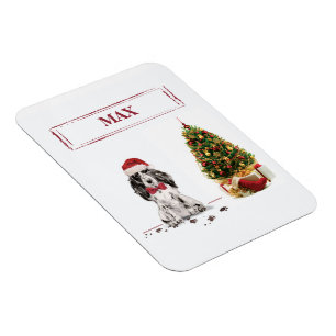 Magnet Flexible Cocker Spaniel Funny Christmas Dog with Tree