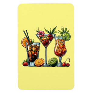 Magnet Flexible Cocktail alcoolique Boissons couleurs illustration