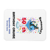 Magnet Flexible Cocktail d'Ancre d'anniversaire personnalisé (Horizontal)