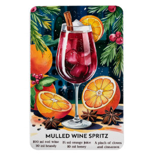 Magnet Flexible Cocktail de vacances Spritz vin Mulled Recette