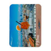 Magnet Flexible Cocktail Spritz sur une table avec vue sur Milan (Vertical)