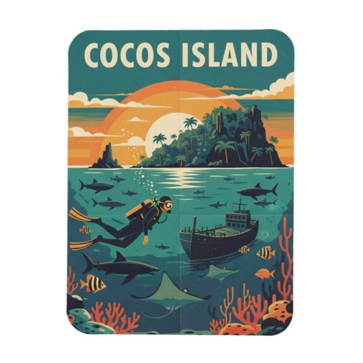 Magnet Flexible Cocos Island Scuba Diver (Vertical)