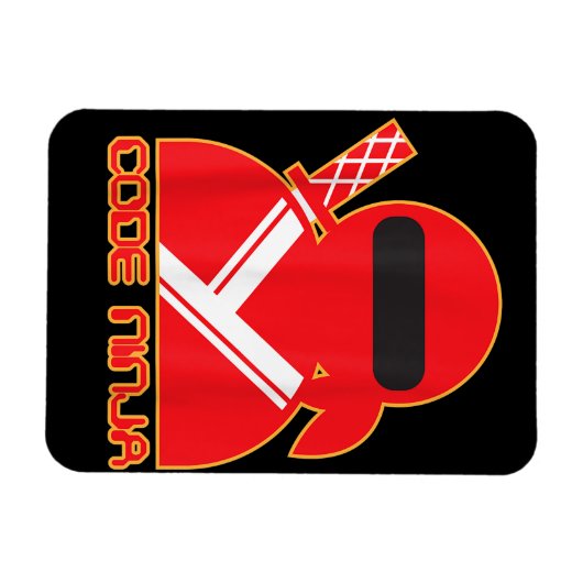 Magnet Flexible Code Ninja Computer Coding Engineer Funny Lovers (Horizontal)