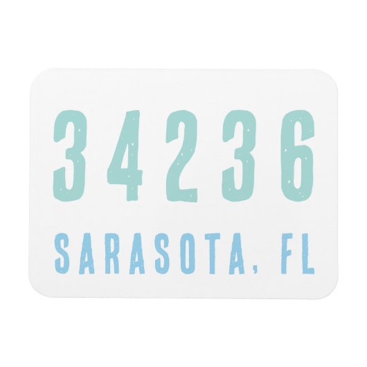 Magnet Flexible Code postal personnalisé, ville, État | Blues côti (Horizontal)