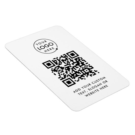 Magnet Flexible Code QR | Business Logo Professionnel Simple Blanc (Côté Droit)