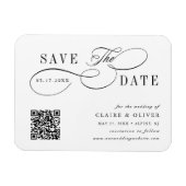 Magnet Flexible Code QR calligraphié romantique en volute Enregist (Horizontal)