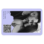 Magnet Flexible Code QR de photo de couple Pervenche clair Mariage (Horizontal)