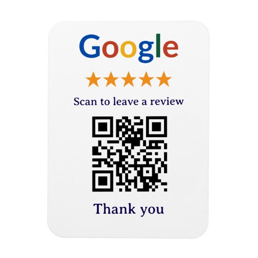 Magnet Flexible Code QR de révision Google pour entreprise profess (Vertical)