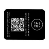 Magnet Flexible Code QR du logo commercial promotionnel noir (Horizontal)