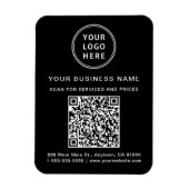 Magnet Flexible Code QR du logo commercial promotionnel noir (Vertical)