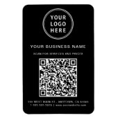 Magnet Flexible Code QR du logo de l'entreprise promotionnel noir (Vertical)