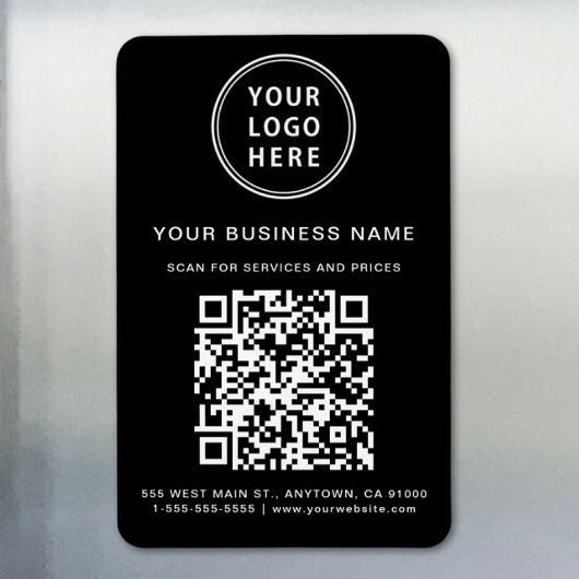 Magnet Flexible Code QR du logo de l'entreprise promotionnel noir