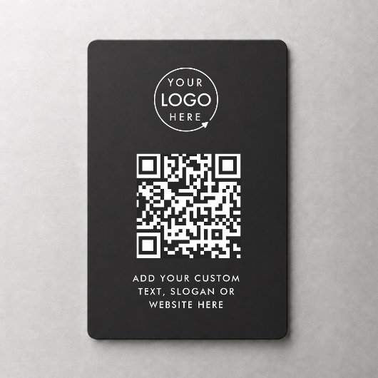 Magnet Flexible Code QR | Logo d'entreprise noir Professionnel Mod