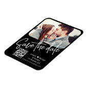 Magnet Flexible code qr moderne chic mariage photo save the date  (Côté Gauche)
