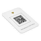 Magnet Flexible Code QR moderne sur la Faire-part de mariage blanc (Côté Droit)