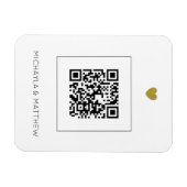 Magnet Flexible Code QR moderne sur la Faire-part de mariage blanc (Horizontal)