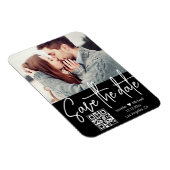 Magnet Flexible code qr noir blanc photo mariage enregistrer la da (Côté Droit)