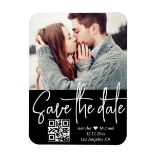 Magnet Flexible code qr noir blanc photo mariage enregistrer la da