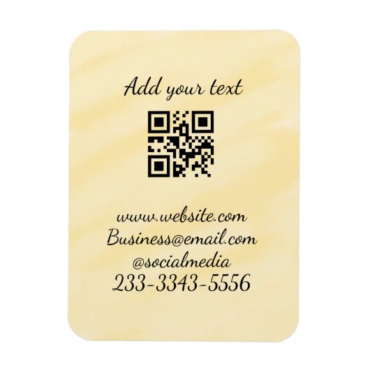 Magnet Flexible code QR personnalisé simple ajouter votre nom text (Vertical)