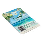 Magnet Flexible Code QR Plage Tropicale Enregistrer la Date de Des (Côté Droit)