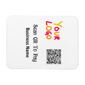 Magnet Flexible Code QR simple et minimal pour payer le nom de l'e (Horizontal)