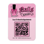 Magnet Flexible Code QR Technicien Ongles Gothique Rose Aimant Fri (Vertical)